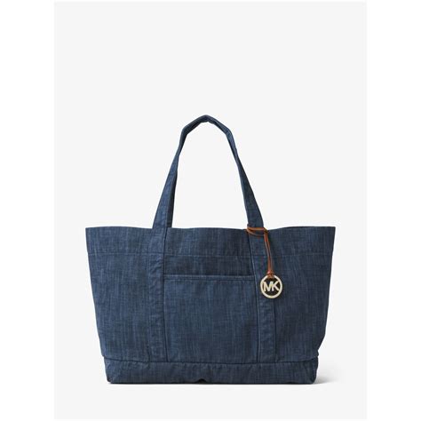 michael kors extra large denim tote